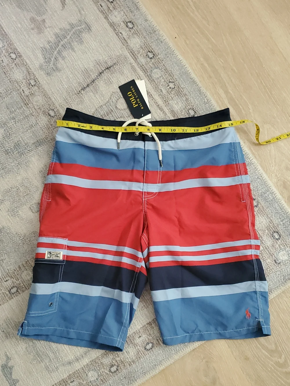 NWT Polo Ralph Lauren Teen Boys Striped Swim Trunks Swimsuit SzL (14-16)